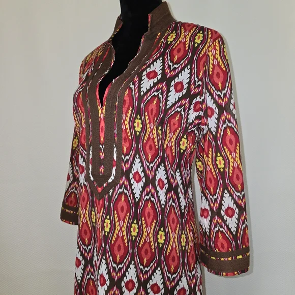 Tory Burch Ikat Print Tunic Dress Size 6 - Picture 4 of 8